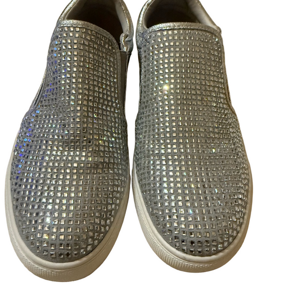 Steve Madden Shoes - Steve Madden Metallic Silver Slip-On Shoes